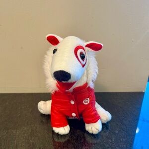❄️ Target Bullseye Dog Mascot Red Winter Puffer Coat Fur Collar Collectible Toy